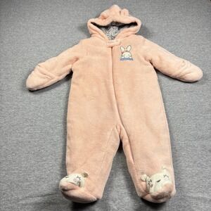 Little Wonders "Snuggle Bunny" Sherpa Snowsuit Baby Girls 6-9 Months
